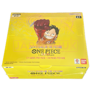 ONE PIECE 500 Years in the Future OP-07 – English Booster Box Set sail into the future of the Grand Line with the ONE PIECE Card Game 500 Years in the Future OP-07 English Booster Box. This exciting One Piece TCG expansion features powerful characters, new strategies, stunning artwork, and cards designed to bring fresh possibilities to your deck. Whether you're a dedicated collector, competitive player, or One Piece fan, the OP-07 500 Years in the Future Booster Box is an excellent addition to any English One Piece Card Game collection. Product Specifications Product: ONE PIECE Card Game 500 Years in the Future OP-07 Product Type: English One Piece Card Game Booster Box Expansion: 500 Years in the Future Set Code: OP-07 Language: English Booster Packs: 24 packs per box Cards Per Pack: 12 cards Condition: Sealed Product Highlights Official English release of OP-07 500 Years in the Future Features beloved One Piece characters and new additions to the TCG Includes Leader Cards, Parallel cards, and alternate-art cards Booster packs contain a variety of card rarities Introduces new strategies and deck-building possibilities Compatible with other ONE PIECE Card Game releases Great for collectors, players, and One Piece TCG enthusiasts Why Choose 500 Years in the Future OP-07? The 500 Years in the Future OP-07 expansion adds exciting new cards, strategies, and artwork to the One Piece Card Game. With 24 booster packs per box, it's ideal for opening, deck building, collecting, and expanding your English One Piece TCG collection. Sealed Booster Box Disclaimer This listing is for a sealed ONE PIECE Card Game 500 Years in the Future OP-07 English Booster Box. Booster pack contents are randomly assorted, and specific cards, rarities, or pulls are not guaranteed. Once the sealed box is opened, it is no longer considered sealed and cannot be returned based on the cards received. Shop ONE PIECE 500 Years in the Future OP-07 Online Shop ONE PIECE 500 Years in the Future OP-07 English Booster Box online and expand your One Piece Card Game collection. After placing your order, please send us a message on WhatsApp to confirm your order and shipping details. WhatsApp: +1 747 322 0927 / +44 7457 425545
