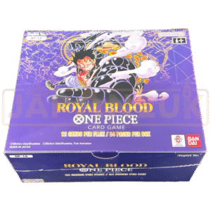 ONE PIECE Royal Blood OP-10 – English Booster Box Unleash the power of the ONE PIECE Card Game OP-10 Royal Blood English Booster Box. This exciting expansion brings new strategies, powerful Leader Cards, and collectible alt-art and parallel designs to the One Piece TCG. Perfect for competitive players, collectors, and One Piece fans, OP-10 Royal Blood offers an exciting way to expand your deck and collection. Product Specifications Product: ONE PIECE Card Game OP-10 Royal Blood Product Type: English One Piece Card Game Booster Box Set Code: OP-10 Language: English Contents: 24 Booster Packs per Box Cards per Pack: 12 Cards Condition: Sealed Recommended Age: 6+ years Product Highlights Official English release of OP-10 Royal Blood Includes 24 booster packs per box Each pack contains 12 cards Features Commons, Uncommons, Rares, Super Rares, Secret Rares, and Parallel/Alt-Art cards Introduces new Leader Cards and gameplay strategies Features characters and themes from the One Piece universe Suitable for collectors and One Piece TCG players Compatible with other ONE PIECE Card Game products Sealed Booster Box Disclaimer This listing is for a sealed ONE PIECE Card Game OP-10 Royal Blood English Booster Box. Booster pack contents are randomly assorted, and specific cards, rarities, or pulls are not guaranteed. Once the sealed box is opened, it is no longer considered sealed and cannot be returned based on the cards received. Shop ONE PIECE OP-10 Royal Blood Online Shop ONE PIECE Royal Blood OP-10 English Booster Box online and expand your One Piece Card Game collection. After placing your order, please send us a message on WhatsApp to confirm your order and shipping details. WhatsApp: +1 747 322 0927 / +44 7457 425545