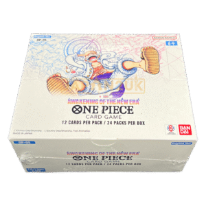 ONE PIECE Awakening of the New Era OP-05 – English Booster Box A new era begins with the ONE PIECE Card Game Awakening of the New Era OP-05 English Booster Box. This exciting One Piece TCG expansion brings powerful cards, iconic characters, dynamic Leader Cards, and new strategies to the battlefield. Whether you're a competitive player, collector, or dedicated One Piece fan, the OP-05 Awakening of the New Era Booster Box is a great addition to your English One Piece Card Game collection. Product Specifications Product: ONE PIECE Card Game Awakening of the New Era OP-05 Product Type: English One Piece Card Game Booster Box Expansion: Awakening of the New Era Set Code: OP-05 Language: English Booster Packs: 24 packs per box Cards Per Pack: 12 cards Condition: Sealed Product Highlights Official English release of OP-05 Awakening of the New Era Features iconic characters and moments from the One Piece universe Includes Leader Cards and Don!! cards Look for Parallel and alternate-art card versions Booster packs contain a variety of card rarities Introduces new strategies, characters, and gameplay possibilities Compatible with other ONE PIECE Card Game releases Ideal for collectors and One Piece TCG players Why Choose Awakening of the New Era OP-05? The OP-05 Awakening of the New Era expansion combines stunning artwork, powerful cards, and exciting deck-building possibilities. With 24 booster packs per box, it's perfect for opening, collecting, building decks, and expanding your English One Piece Card Game collection. Sealed Booster Box Disclaimer This listing is for a sealed ONE PIECE Card Game Awakening of the New Era OP-05 English Booster Box. Booster pack contents are randomly assorted, and specific cards, rarities, or pulls are not guaranteed. Once the sealed box is opened, it is no longer considered sealed and cannot be returned based on the cards received. Shop ONE PIECE Awakening of the New Era OP-05 Online Shop ONE PIECE Awakening of the New Era OP-05 English Booster Box online and expand your One Piece Card Game collection. After placing your order, please send us a message on WhatsApp to confirm your order and shipping details. WhatsApp: +1 747 322 0927 / +44 7457 425545