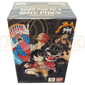 ONE PIECE Emperors in the New World DP-06 – English Double Pack Set Rule the seas with the ONE PIECE Card Game Emperors in the New World DP-06 English Double Pack Set. This compact collectible product combines booster packs with an exclusive promo card, making it a great choice for One Piece TCG players, collectors, and fans of the legendary Four Emperors. Featuring iconic characters such as Big Mom, Kaido, Shanks, and Blackbeard, the DP-06 Emperors in the New World Double Pack Set offers exciting cards, new strategies, and exclusive content in a convenient format. Product Specifications Product: ONE PIECE Card Game Emperors in the New World DP-06 Product Type: English One Piece Card Game Double Pack Set Set Code: DP-06 Language: English Booster Packs: 2 booster packs Promo Card: 1 exclusive promo card Condition: Sealed Product Highlights Official English release of DP-06 Emperors in the New World Includes 2 One Piece Card Game booster packs Includes 1 exclusive promo card featuring an alternate-art design Features iconic Four Emperors characters including Big Mom, Kaido, Shanks, and Blackbeard Chance to pull powerful Leader, Super Rare, and Parallel cards Great for collectors, players, and One Piece TCG fans Compact collectible format suitable for gifts or expanding your collection Why Choose Emperors in the New World DP-06? The DP-06 Emperors in the New World Double Pack Set combines booster-opening excitement with exclusive promo content. Whether you're looking to expand your collection, discover new cards, or enjoy the One Piece Card Game, this sealed Double Pack is a great addition to your collection. Sealed Double Pack Disclaimer This listing is for a sealed ONE PIECE Card Game Emperors in the New World DP-06 English Double Pack Set. Booster pack contents are randomly assorted, and specific cards, rarities, or pulls are not guaranteed. The promo card is included as part of the sealed product. Once the sealed product is opened, it is no longer considered sealed and cannot be returned based on the cards received. Shop ONE PIECE Emperors in the New World DP-06 Online Shop ONE PIECE Emperors in the New World DP-06 English Double Pack Set online and expand your One Piece Card Game collection. After placing your order, please send us a message on WhatsApp to confirm your order and shipping details. WhatsApp: +1 747 322 0927 / +44 7457 425545