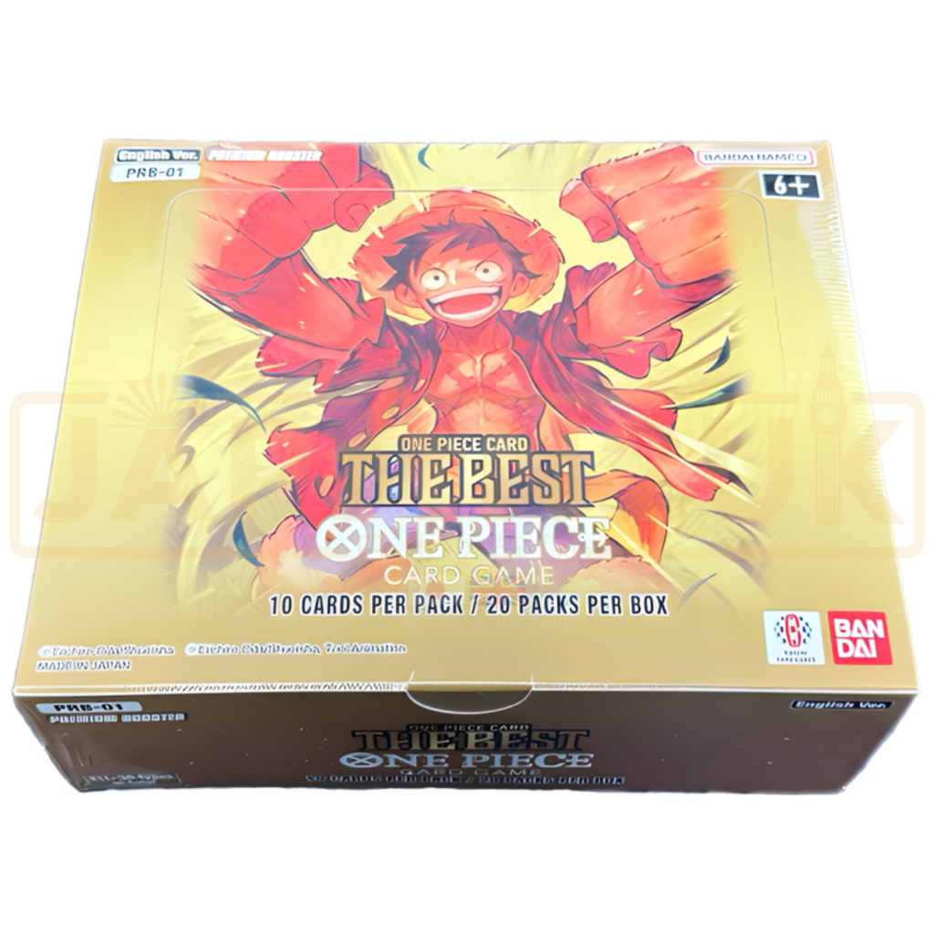 ONE PIECE The Best PRB-01 – English Booster Box Celebrate iconic characters and memorable cards from the ONE PIECE Card Game PRB-01 The Best English Booster Box. This special collection brings together popular cards from previous One Piece TCG releases, making it a great choice for collectors and players looking to expand their collection or add powerful cards to their decks. Product Specifications Product: ONE PIECE Card Game PRB-01 The Best Product Type: English One Piece Card Game Booster Box Set Code: PRB-01 Language: English Contents: 24 Booster Packs per Box Cards per Pack: 12 Cards Condition: Sealed Recommended Age: 6+ years Product Highlights Official English release of PRB-01 The Best Includes 24 booster packs per box Each pack contains 12 cards Features popular cards from previous One Piece Card Game expansions Includes Commons, Rares, Super Rares, and Secret Rares Features exclusive Alternate Art and Parallel Foil cards Suitable for collectors and One Piece TCG players Compatible with other ONE PIECE Card Game products Sealed Booster Box Disclaimer This listing is for a sealed ONE PIECE Card Game PRB-01 The Best English Booster Box. Booster pack contents are randomly assorted, and specific cards, rarities, or pulls are not guaranteed. Once the sealed box is opened, it is no longer considered sealed and cannot be returned based on the cards received. Shop ONE PIECE PRB-01 The Best Online Shop ONE PIECE The Best PRB-01 English Booster Box online and expand your One Piece Card Game collection. After placing your order, please send us a message on WhatsApp to confirm your order and shipping details. WhatsApp: +1 747 322 0927 / +44 7457 425545 ONE PIECE The Best PRB-01 – English Booster Box Celebrate iconic characters and memorable cards from the ONE PIECE Card Game PRB-01 The Best English Booster Box. This special collection brings together popular cards from previous One Piece TCG releases, making it a great choice for collectors and players looking to expand their collection or add powerful cards to their decks. Product Specifications Product: ONE PIECE Card Game PRB-01 The Best Product Type: English One Piece Card Game Booster Box Set Code: PRB-01 Language: English Contents: 24 Booster Packs per Box Cards per Pack: 12 Cards Condition: Sealed Recommended Age: 6+ years Product Highlights Official English release of PRB-01 The Best Includes 24 booster packs per box Each pack contains 12 cards Features popular cards from previous One Piece Card Game expansions Includes Commons, Rares, Super Rares, and Secret Rares Features exclusive Alternate Art and Parallel Foil cards Suitable for collectors and One Piece TCG players Compatible with other ONE PIECE Card Game products Sealed Booster Box Disclaimer This listing is for a sealed ONE PIECE Card Game PRB-01 The Best English Booster Box. Booster pack contents are randomly assorted, and specific cards, rarities, or pulls are not guaranteed. Once the sealed box is opened, it is no longer considered sealed and cannot be returned based on the cards received. Shop ONE PIECE PRB-01 The Best Online Shop ONE PIECE The Best PRB-01 English Booster Box online and expand your One Piece Card Game collection. After placing your order, please send us a message on WhatsApp to confirm your order and shipping details. WhatsApp: +1 747 322 0927 / +44 7457 425545