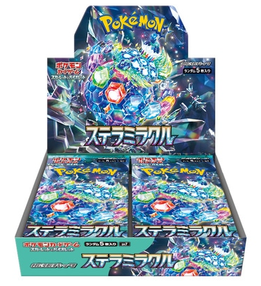 IMG_4830 Pokémon Scarlet & Violet Stellar Miracle Booster Box Case – 12 Japanese Boxes Discover the Pokémon Card Game Scarlet & Violet Expansion Pack – Stellar Miracle, a Japanese Pokémon TCG expansion featuring exciting new Pokémon, powerful cards, stunning artwork, and fresh strategies. This listing is for a factory-sealed case containing 12 booster boxes, making it an excellent choice for serious collectors, retailers, resellers, and Pokémon TCG enthusiasts. Product Specifications Product: Scarlet & Violet Stellar Miracle Booster Box Case Product Type: Factory-Sealed Booster Box Case Expansion: Scarlet & Violet—Stellar Miracle Language: Japanese Case Quantity: 12 Booster Boxes Packs per Box: 30 Packs Cards per Pack: 5 Cards Total Packs per Case: 360 Packs Total Cards per Case: 1,800 Cards Material: Paper JAN/EAN: 4521329361000 Condition: Factory Sealed What's Inside the Stellar Miracle Case? The Stellar Miracle expansion brings exciting Pokémon from the Scarlet & Violet era together with powerful Pokémon cards, Trainer cards, and beautifully illustrated rarities. Each booster box contains 30 Japanese booster packs, with 5 cards per pack, providing plenty of opportunities to discover new additions to your collection. Factory-Sealed Case Disclaimer This listing is for 1 factory-sealed Stellar Miracle case containing 12 booster boxes. Booster pack contents are randomly assorted, and specific cards, rarities, or pulls are not guaranteed. The case and individual boxes are sealed at the time of shipment. Shop Stellar Miracle Booster Box Case Online Shop the Stellar Miracle Japanese Booster Box Case online and expand your Pokémon trading card collection with a full case of Japanese Scarlet & Violet booster boxes. With 12 sealed boxes, 360 packs, and 1,800 cards, this product is ideal for collectors, retailers, resellers, and Pokémon TCG fans looking for a larger sealed Pokémon product. After placing your order, please send us a message on WhatsApp to confirm your order and shipping details. WhatsApp: +1 747 322 0927 / +44 7457 425545