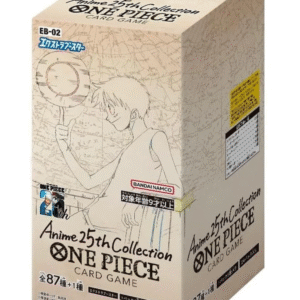 One Piece Card Game Anime 25th Collection Extra Booster EB-02 – Japanese Booster Box Discover the One Piece Card Game Anime 25th Collection Extra Booster EB-02, a Japanese One Piece TCG product celebrating 25 years of the One Piece anime. This sealed booster product is ideal for collectors, players, and One Piece fans looking to expand their Japanese card collection or add a special anniversary-themed product to their display. Product Specifications Product: One Piece Card Game Anime 25th Collection Extra Booster EB-02 Product Type: Japanese One Piece Card Game Extra Booster Set: Anime 25th Collection Set Code: EB-02 Language: Japanese Condition: Sealed Recommended Age: 6+ years Product Highlights Celebrates the 25th anniversary of the One Piece anime Japanese-language One Piece Card Game product Extra Booster format featuring cards from the One Piece universe Suitable for collectors, players, and One Piece TCG enthusiasts Great addition to a sealed Japanese One Piece collection Sealed Booster Disclaimer This listing is for a sealed One Piece Card Game Anime 25th Collection Extra Booster EB-02. Booster contents are randomly assorted, and specific cards, rarities, or pulls are not guaranteed. Once the sealed product is opened, it is no longer considered sealed and cannot be returned based on the cards received. Shop One Piece Card Game Anime 25th Collection Extra Booster EB-02 Online Shop One Piece Card Game Anime 25th Collection Extra Booster EB-02 online and expand your One Piece Card Game collection. After placing your order, please send us a message on WhatsApp to confirm your order and shipping details. WhatsApp: +1 747 322 0927 / +44 7457 425545