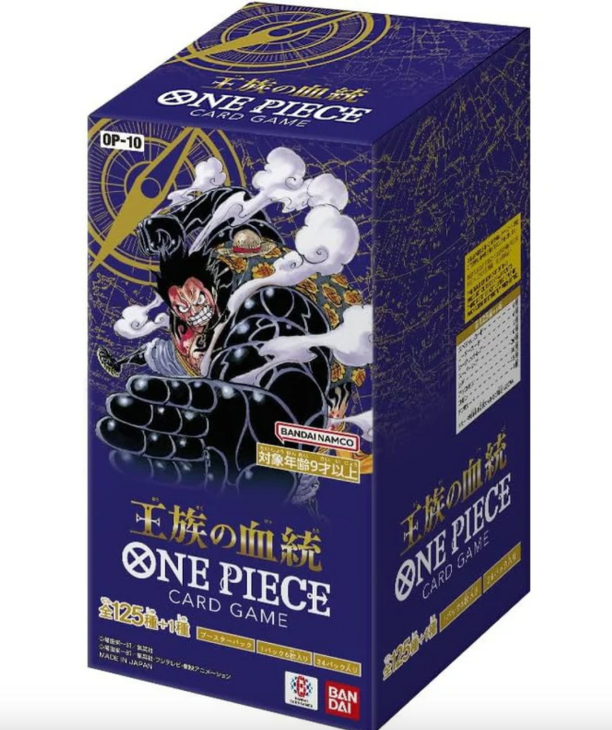 ONE PIECE OP-10 Royal Blood – Japanese Booster Box Discover the ONE PIECE Card Game OP-10 Royal Blood Japanese Booster Box, an exciting expansion for One Piece TCG collectors and players. This Japanese booster box is perfect for opening packs, expanding your collection, building decks, or adding a sealed One Piece Card Game product to your display. Product Specifications Product: ONE PIECE Card Game: Royal Blood Product Type: Japanese One Piece Card Game Booster Box Set Code: OP-10 Expansion: Royal Blood Language: Japanese Condition: Sealed Recommended Age: 6+ years Product Highlights Japanese ONE PIECE Card Game OP-10 release Features characters and themes from the One Piece universe Includes new cards and strategic options for One Piece TCG players Japanese-language booster box Suitable for collectors and competitive players Great for opening, collecting, or sealed display Sealed Booster Box Disclaimer This listing is for a sealed ONE PIECE OP-10 Royal Blood Japanese Booster Box. Booster pack contents are randomly assorted, and specific cards, rarities, parallel cards, or pulls are not guaranteed. Once the sealed box is opened, it is no longer considered sealed and cannot be returned based on the cards received. Shop ONE PIECE OP-10 Royal Blood Online Shop ONE PIECE OP-10 Royal Blood Japanese Booster Box online and expand your Japanese One Piece Card Game collection. After placing your order, please send us a message on WhatsApp to confirm your order and shipping details. WhatsApp: +1 747 322 0927 / +44 7457 425545 ONE PIECE OP-10 Royal Blood – Japanese Booster Box Discover the ONE PIECE Card Game OP-10 Royal Blood Japanese Booster Box, an exciting expansion for One Piece TCG collectors and players. This Japanese booster box is perfect for opening packs, expanding your collection, building decks, or adding a sealed One Piece Card Game product to your display. Product Specifications Product: ONE PIECE Card Game: Royal Blood Product Type: Japanese One Piece Card Game Booster Box Set Code: OP-10 Expansion: Royal Blood Language: Japanese Condition: Sealed Recommended Age: 6+ years Product Highlights Japanese ONE PIECE Card Game OP-10 release Features characters and themes from the One Piece universe Includes new cards and strategic options for One Piece TCG players Japanese-language booster box Suitable for collectors and competitive players Great for opening, collecting, or sealed display Sealed Booster Box Disclaimer This listing is for a sealed ONE PIECE OP-10 Royal Blood Japanese Booster Box. Booster pack contents are randomly assorted, and specific cards, rarities, parallel cards, or pulls are not guaranteed. Once the sealed box is opened, it is no longer considered sealed and cannot be returned based on the cards received. Shop ONE PIECE OP-10 Royal Blood Online Shop ONE PIECE OP-10 Royal Blood Japanese Booster Box online and expand your Japanese One Piece Card Game collection. After placing your order, please send us a message on WhatsApp to confirm your order and shipping details. WhatsApp: +1 747 322 0927 / +44 7457 425545