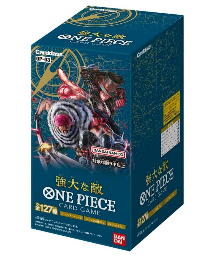 One Piece OP-03 Mighty Enemy Booster Box – One Piece Booster Box Japanese Discover the One Piece Card Game OP-03 Mighty Enemy Booster Box, a Japanese One Piece TCG expansion featuring cards inspired by the One Piece universe. Perfect for collectors, players, and fans of the One Piece Card Game, this sealed Japanese booster box is a great addition to your collection, for opening, or for sealed display. Product Specifications Product: One Piece Card Game OP-03 Mighty Enemy Product Type: Japanese One Piece Card Game Booster Box Expansion: Mighty Enemy Set Code: OP-03 Language: Japanese Condition: Sealed Recommended Age: 6+ years Product Highlights Part of the One Piece Card Game main booster series Features characters and themes from the One Piece universe Japanese-language booster box Suitable for collectors and One Piece TCG players Great for opening, collecting, or sealed display Sealed Booster Box Disclaimer This listing is for a sealed One Piece OP-03 Mighty Enemy Japanese Booster Box. Booster pack contents are randomly assorted, and specific cards, rarities, or pulls are not guaranteed. Once the sealed box is opened, it is no longer considered sealed and cannot be returned based on the cards received. Shop One Piece OP-03 Mighty Enemy Online Shop One Piece OP-03 Mighty Enemy online and expand your Japanese One Piece Card Game collection. After placing your order, please send us a message on WhatsApp to confirm your order and shipping details. WhatsApp: +1 747 322 0927 / +44 7457 425545 One Piece OP-03 Mighty Enemy Booster Box – One Piece Booster Box Japanese Discover the One Piece Card Game OP-03 Mighty Enemy Booster Box, a Japanese One Piece TCG expansion featuring cards inspired by the One Piece universe. Perfect for collectors, players, and fans of the One Piece Card Game, this sealed Japanese booster box is a great addition to your collection, for opening, or for sealed display. Product Specifications Product: One Piece Card Game OP-03 Mighty Enemy Product Type: Japanese One Piece Card Game Booster Box Expansion: Mighty Enemy Set Code: OP-03 Language: Japanese Condition: Sealed Recommended Age: 6+ years Product Highlights Part of the One Piece Card Game main booster series Features characters and themes from the One Piece universe Japanese-language booster box Suitable for collectors and One Piece TCG players Great for opening, collecting, or sealed display Sealed Booster Box Disclaimer This listing is for a sealed One Piece OP-03 Mighty Enemy Japanese Booster Box. Booster pack contents are randomly assorted, and specific cards, rarities, or pulls are not guaranteed. Once the sealed box is opened, it is no longer considered sealed and cannot be returned based on the cards received. Shop One Piece OP-03 Mighty Enemy Online Shop One Piece OP-03 Mighty Enemy online and expand your Japanese One Piece Card Game collection. After placing your order, please send us a message on WhatsApp to confirm your order and shipping details. WhatsApp: +1 747 322 0927 / +44 7457 425545