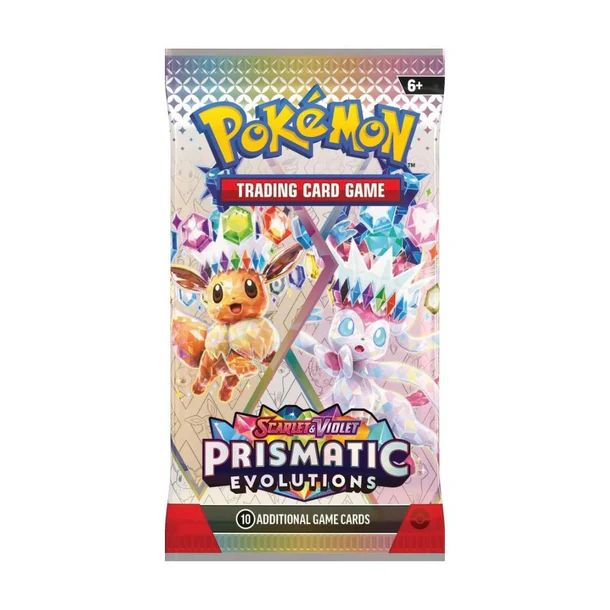 Prismatic Evolutions Booster Pack – Sealed Trading Card Pack Discover the excitement of the Prismatic Evolutions Booster Pack, featuring the popular Eevee and its many Evolutions in the Pokémon TCG: Scarlet & Violet—Prismatic Evolutions expansion. This special expansion is a favorite among collectors and Pokémon fans, offering colorful artwork, Stellar Tera Pokémon ex, and exciting opportunities to discover rare and valuable cards. Product Specifications Product: Prismatic Evolutions Booster Pack Product Type: Sealed Booster Pack Expansion: Scarlet & Violet—Prismatic Evolutions Release Date: January 17, 2025 Series: Scarlet & Violet Language: English Material: Paper Recommended Age: 6+ years Sealed Pack Disclaimer This listing is for a sealed Prismatic Evolutions Booster Pack. Pack contents are randomly assorted, and specific cards, rarities, or pulls are not guaranteed. Once a sealed pack is opened, it is no longer considered sealed and cannot be returned based on the cards received. Booster packs may come from open Prismatic Evolutions products. Pack source may vary. Shop Prismatic Evolutions Booster Pack Online Shop Prismatic Evolutions Booster Packs online and add one of the most exciting Scarlet & Violet special expansions to your Pokémon trading card collection. Whether you're collecting Eeveelutions, hunting for rare cards, or enjoying the thrill of opening a sealed Pokémon booster pack, Prismatic Evolutions is a great addition to any collection. After placing your order, please send us a message on WhatsApp to confirm your order and shipping details. WhatsApp: +1 747 322 0927 / +44 7457 425545 Prismatic Evolutions Booster Pack – Sealed Trading Card Pack Discover the excitement of the Prismatic Evolutions Booster Pack, featuring the popular Eevee and its many Evolutions in the Pokémon TCG: Scarlet & Violet—Prismatic Evolutions expansion. This special expansion is a favorite among collectors and Pokémon fans, offering colorful artwork, Stellar Tera Pokémon ex, and exciting opportunities to discover rare and valuable cards. Product Specifications Product: Prismatic Evolutions Booster Pack Product Type: Sealed Booster Pack Expansion: Scarlet & Violet—Prismatic Evolutions Release Date: January 17, 2025 Series: Scarlet & Violet Language: English Material: Paper Recommended Age: 6+ years Sealed Pack Disclaimer This listing is for a sealed Prismatic Evolutions Booster Pack. Pack contents are randomly assorted, and specific cards, rarities, or pulls are not guaranteed. Once a sealed pack is opened, it is no longer considered sealed and cannot be returned based on the cards received. Booster packs may come from open Prismatic Evolutions products. Pack source may vary. Shop Prismatic Evolutions Booster Pack Online Shop Prismatic Evolutions Booster Packs online and add one of the most exciting Scarlet & Violet special expansions to your Pokémon trading card collection. Whether you're collecting Eeveelutions, hunting for rare cards, or enjoying the thrill of opening a sealed Pokémon booster pack, Prismatic Evolutions is a great addition to any collection. After placing your order, please send us a message on WhatsApp to confirm your order and shipping details. WhatsApp: +1 747 322 0927 / +44 7457 425545
