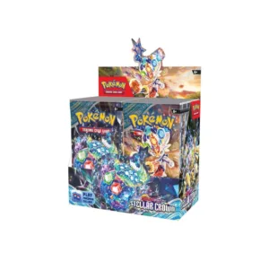 Stellar Crown Booster Box – Sealed Trading Card Box Discover the excitement of the Stellar Crown Booster Box, a sealed English-language Pokémon TCG product perfect for collectors, players, and Pokémon trading card enthusiasts. Whether you're expanding your collection, opening booster packs, hunting for rare cards, or adding a sealed box to your display, the Stellar Crown Booster Box is a great choice for Pokémon fans. Product Specifications Product: Stellar Crown Booster Box Product Type: Sealed Booster Box Expansion: Scarlet & Violet—Stellar Crown Language: English Material: Paper Item Dimensions: 5.2 x 2.5 x 4.8 in Item Weight: 1.6 lb Country of Origin: Printed in the USA Recommended Age: 6+ years Sealed Booster Box Disclaimer This listing is for a sealed Stellar Crown Booster Box. Booster pack contents are randomly assorted, and specific cards, rarities, or pulls are not guaranteed. Once the sealed box is opened, it is no longer considered sealed and cannot be returned based on the cards received. Shop Stellar Crown Booster Box Online Shop Stellar Crown Booster Boxes online and expand your Pokémon trading card collection. Whether you're hunting for rare cards, opening booster packs, or adding a sealed Pokémon booster box to your collection, Stellar Crown is a great addition for collectors and Pokémon TCG fans. After placing your order, please send us a message on WhatsApp to confirm your order and shipping details. WhatsApp: +1 747 322 0927 / +44 7457 425545