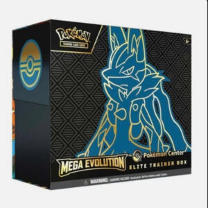Mega Evolution Lucario Elite Trainer Box – Pokémon Center Exclusive Presale Get ready for the Mega Evolution Lucario Elite Trainer Box, a Pokémon Center Exclusive product created for collectors and Pokémon TCG enthusiasts. Featuring exclusive Lucario-themed accessories, booster packs, and collectible storage, this presale ETB is a great addition to any Pokémon collection.Pokémon Center Mega Evolution Elite Product Specifications Product: Mega Evolution Lucario Elite Trainer Box Product Type: Pokémon Center Exclusive Elite Trainer Box Edition: Pokémon Center Exclusive Language: English Condition: Factory Sealed Status: Presale Release Date: Official release date to be confirmed Shipping: Ships on or shortly after the official release date Recommended Age: 6+ years What's Inside 10 Pokémon TCG booster packs featuring the exclusive Pokémon Center version 65 Lucario-themed card sleeves 45 Pokémon TCG Energy cards 1 player’s guide featuring Mega Lucario artwork 6 damage-counter dice 1 large competition-legal coin-flip die 2 acrylic condition markers 1 collector’s box featuring Lucario artwork and dividers 1 Pokémon TCG Live code card Why Preorder From Us? Guaranteed authentic Pokémon Center product Safe, secure, and protective packaging Fast shipping after the official release Trusted seller of official Pokémon collectibles Presale Disclaimer This is a presale listing. Orders will ship on or shortly after the official release date. The release date is subject to official confirmation and may be changed by the manufacturer. Product contents are subject to official specifications and may be updated by the manufacturer. Shop Mega Evolution Lucario Elite Trainer Box Online Shop the Mega Evolution Lucario Elite Trainer Box Pokémon Center Exclusive online and secure your presale before release. After placing your order, please send us a message on WhatsApp to confirm your order and shipping details. WhatsApp: +1 747 322 0927 / +44 7457 425545