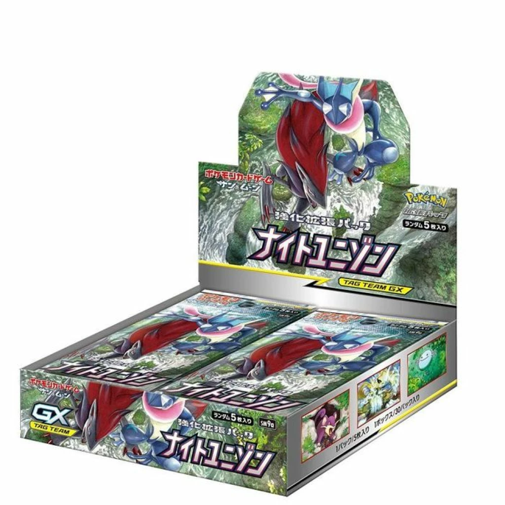 SM9a-bb-1024x1024 SM9a Night Unison Booster Box – Japanese Pokémon TCG Discover the SM9a Night Unison Booster Box, a Japanese Pokémon TCG booster box from the Sun & Moon era. This Japanese expansion is a great addition for collectors looking to expand their sealed Pokémon card collection with a classic Japanese-era booster box. Product Specifications Product: SM9a Night Unison Booster Box Product Type: Japanese Pokémon TCG Booster Box Expansion: SM9a Night Unison Era: Sun & Moon Language: Japanese Condition: Factory Sealed Weight: 0.32 kg Dimensions: 14 × 13.7 × 3.6 cm Recommended Age: 6+ years Product Highlights Japanese SM9a Night Unison expansion Part of the Sun & Moon era Sealed Japanese Pokémon TCG booster box Ideal for collectors of vintage and modern-era Pokémon cards Great for sealed product displays and Pokémon TCG collections Sealed Booster Box Disclaimer This listing is for a sealed SM9a Night Unison Booster Box. Booster pack contents are randomly assorted, and specific cards, rarities, or pulls are not guaranteed. Once the sealed box is opened, it is no longer considered sealed and cannot be returned based on the cards received. Shop SM9a Night Unison Booster Box Online Shop SM9a Night Unison Booster Box online and expand your Japanese Pokémon trading card collection. After placing your order, please send us a message on WhatsApp to confirm your order and shipping details. WhatsApp: +1 747 322 0927 / +44 7457 425545