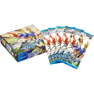 S1W Sword Japanese Booster Box – Pokémon Card Japanese Add an early Sword & Shield-era Japanese Pokémon TCG release to your collection with the S1W Sword Japanese Booster Box. Released in Japan on 6 December 2019, Sword is one of the original Japanese expansion sets of the Pokémon Sword and Shield era and introduces iconic Pokémon including Zacian V. This S1W Sword Japanese Booster Box contains 30 Japanese booster packs, with 5 cards per pack, for a total of 150 cards per box. Each pack contains randomized cards, so individual pulls, rarities, and featured cards are not guaranteed. S1W Sword Japanese Booster Box Features Set: Sword s1W Language: Japanese Game: Pokémon Trading Card Game Release: 6 December 2019 in Japan Configuration: 30 booster packs per box Cards per pack: 5 Total cards per box: 150 Era: Pokémon Sword & Shield Box type: Japanese Pokémon booster box Product: Sealed booster box, where sealed condition is as described in the individual listing The S1W Sword expansion is especially notable as an early Japanese Sword & Shield-era Pokémon card set, making it an interesting addition for collectors building an older Japanese Pokémon TCG collection. Zacian V and Featured Pokémon One of the major attractions of S1W Sword is Zacian V, the Legendary Pokémon associated with Pokémon Sword. Collectors searching for a Zacian V S1W Japanese card, Zacian V Japanese Pokémon card, or Sword V-era Zacian cards can explore this expansion through sealed booster boxes and individual card collections. Other featured Pokémon associated with the set include: Zacian V Lapras V Wobbuffet V Stonjourner V Dhelmise V Cramorant V The set also features Pokémon and Trainer cards connected to the Sword & Shield generation, giving collectors a snapshot of the early Japanese Pokémon TCG releases from this era. Bede and Professor's Research S1W Sword also includes Trainer cards featuring characters such as Bede and Professor's Research. These cards complement the Pokémon-focused portion of the expansion and are useful additions for collectors working on an S1W Japanese card list or Sword & Shield-era collection. S1W Card Rarities and Collecting Collectors researching the S1W card list, Sword Japanese card checklist, or S1W card numbers may encounter a range of card rarities and collectible variants within the expansion. Searches for S1W Secret Rare cards, S1W SR cards, S1W Full Art Pokémon, S1W Gold Pokémon cards, Sword V Full Art Japanese cards, and other higher-rarity cards are common among collectors. However, a booster box contains randomized packs. Specific cards, Secret Rares, SR cards, Gold cards, Zacian V variants, or other chase cards are not guaranteed in any individual box. S1W Sword Booster Box Pulls and Pull Rates Opening an S1W Sword Japanese Booster Box gives collectors 30 Japanese booster packs to open and is a popular way to experience the original Sword expansion. Search terms such as S1W booster box pulls, S1W pull rates, Sword V pulls, S1W Japanese pull rates, and S1W best pulls are often used when researching the set. Actual pulls vary from box to box, so published pull rates or opening results should not be treated as a guarantee for a particular card. Japanese Sword V Booster Box for Collectors The S1W Sword Japanese Booster Box is suited to collectors looking for an early Japanese Pokémon booster box, a Sword V Japanese collection, or sealed products from the beginning of the Pokémon Sword & Shield era. Because S1W dates from 2019, it can also be described as an older Japanese Pokémon booster box or earlier Sword & Shield-era release. Terms such as "vintage" are sometimes used in collector searches, but S1W is more accurately categorized as a Sword & Shield-era product. For collectors interested in sealed Pokémon products, the original Japanese box presentation and 30-pack configuration make S1W a distinctive piece of the early Sword & Shield release lineup. S1W Sword Booster Box Value and Price The S1W Sword booster box price and individual S1W card value can vary according to condition, market demand, completeness, and the specific card or sealed product being evaluated. A sealed Japanese booster box should not be treated as a guaranteed investment. Pokémon card prices can fluctuate, and future appreciation is not guaranteed. For individual cards, condition and grading can also have a significant effect on market value. Collectors comparing S1W Sword box value, Sword V Japanese card value, or S1W Pokémon card prices should evaluate recent market listings and the condition of the specific product or card. Buy S1W Sword Japanese Booster Box If you are looking to buy an S1W Sword Japanese Booster Box, this product provides 30 Japanese booster packs from one of the earliest Pokémon Sword & Shield expansions. Whether you're building an S1W Sword collection, collecting Sword V Japanese Pokémon cards, exploring early Japanese Pokémon TCG releases, or simply opening an older Sword & Shield booster box, S1W offers a direct way to experience the Japanese Sword expansion. Product Details Product S1W Sword Japanese Booster Box Pokémon TCG Set Sword s1W Language Japanese Release Date 6 December 2019 Booster Packs 30 Cards Per Pack 5 Total Cards Per Box 150 Era Pokémon Sword & Shield Featured Pokémon Zacian V, Lapras V, Wobbuffet V, Stonjourner V, Dhelmise V, Cramorant V Featured Trainers Bede, Professor's Research Product Type Japanese Pokémon Booster Box Important Information Each S1W Sword booster pack contains randomized cards. Specific Pokémon, rarities, Secret Rare cards, SR cards, Gold cards, Full Art cards, or chase cards are not guaranteed. Product condition, including whether a box is factory sealed or unopened, should be confirmed from the individual listing. The S1W Sword Japanese Booster Box is an early Japanese Pokémon TCG product from the Sword & Shield era and a notable option for collectors interested in Zacian V, Japanese Sword Pokémon cards, S1W sealed products, and early Sword & Shield booster boxes.